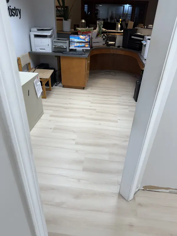 Commercial LVP in a dental office reception area